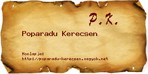 Poparadu Kerecsen névjegykártya